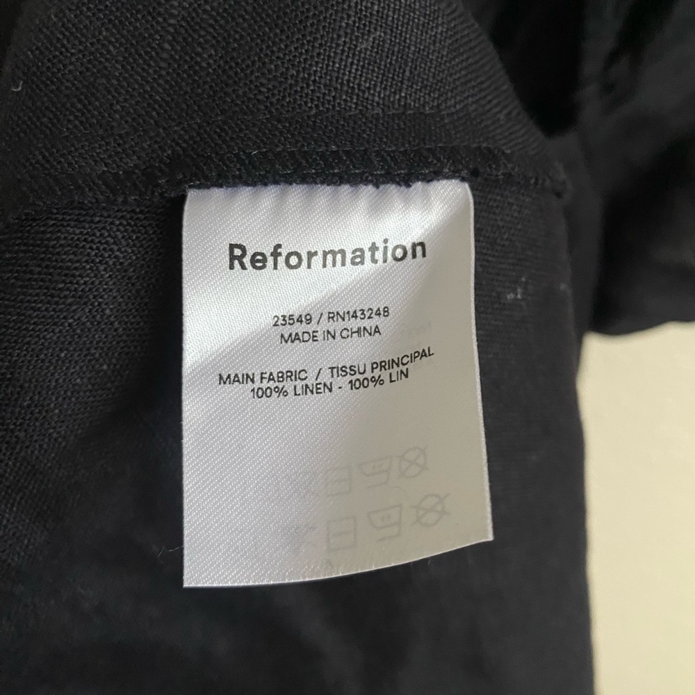 Reformation Black Linen Denver Midi Dress - Picture 6 of 8